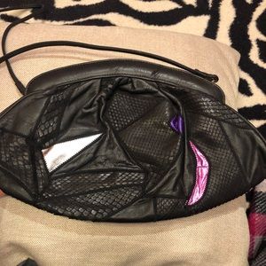 VINTAGE Black Dimitri snake skin bag